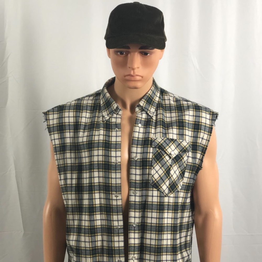 NWOT ISABEL MARANT MEN'S SLEEVELESS CHECK SHIRT